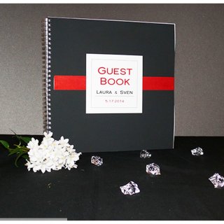 Gästebuch schwarz-rot