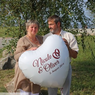 Herzballon weiß 86 x 77 cm