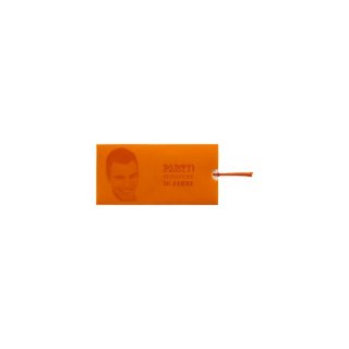 Karte mit orangefarbener Pergament-Tasche 52