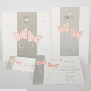 Schmetterlinge Rose 53 - 4 Menkarte